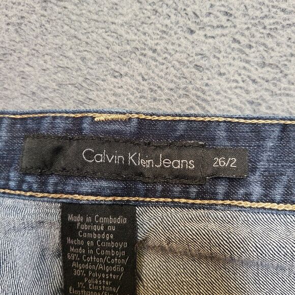 Calvin Klein Jean Womens 2 Blue Skinny Straight Stretch Distressed Denim - Picture 3 of 11